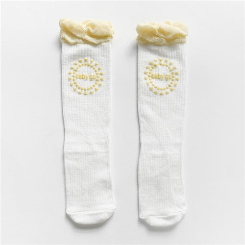 lawadka Baby Girl Socks Toddler Baby Bow Cotton Summer Mesh Baby Knee Socks Newborn Infant Non-slip Long Baby Boys Socks 0-2T