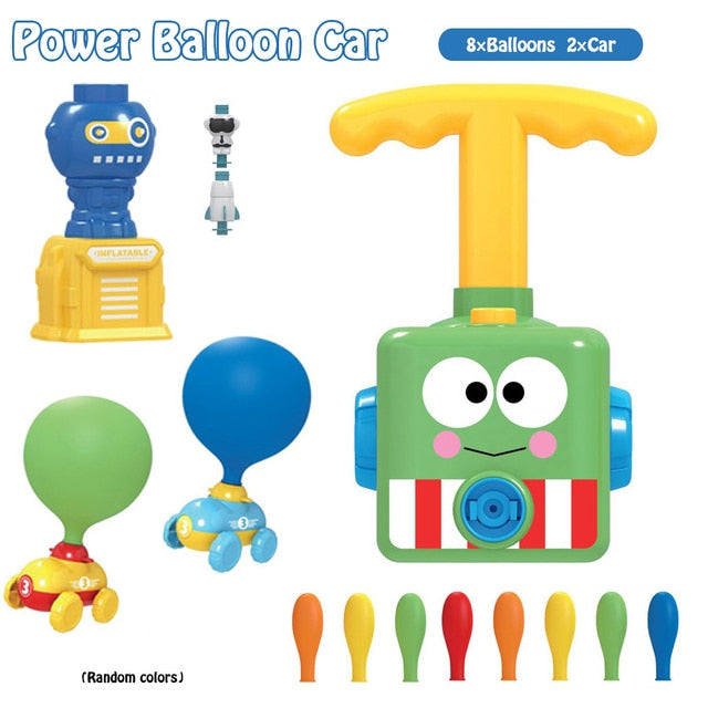NEW Power Balloon Launch Tower Toy Puzzle Fun Education Inertia Air Power Balloon Car  Science Experimen Toy for Children Gift