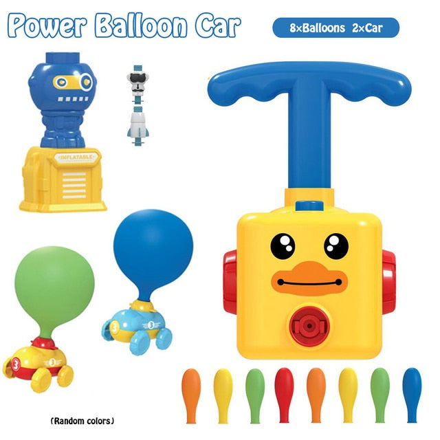 NEW Power Balloon Launch Tower Toy Puzzle Fun Education Inertia Air Power Balloon Car  Science Experimen Toy for Children Gift