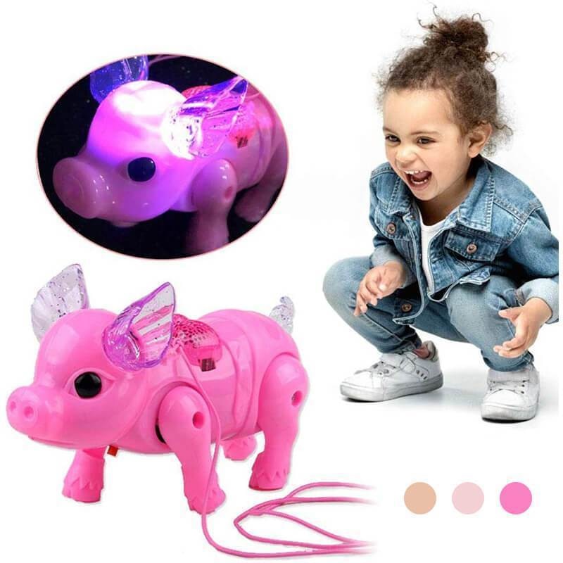 2019 New Pink Color Electric Walking Pig Toy With Light Musical Kids Funny Electronics Toy Children Birthday Gift Toys
