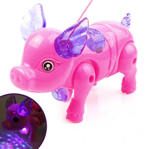 2019 New Pink Color Electric Walking Pig Toy With Light Musical Kids Funny Electronics Toy Children Birthday Gift Toys
