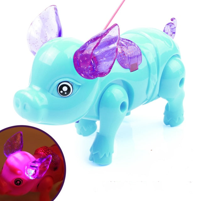 2019 New Pink Color Electric Walking Pig Toy With Light Musical Kids Funny Electronics Toy Children Birthday Gift Toys