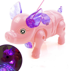 2019 New Pink Color Electric Walking Pig Toy With Light Musical Kids Funny Electronics Toy Children Birthday Gift Toys