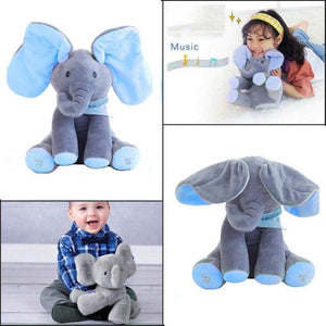New Elephant Plush Toy Electric Music Shake The Ear Doll Electric Peekaboo Cat Dumbo Children Toy Boy Girl Gift