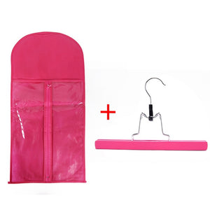 Alileader Pink Black Hair Bag With Wig Storage Holder For Hairpieces Non-woven Transparent  Wig Accessories Wigs Storage Bag