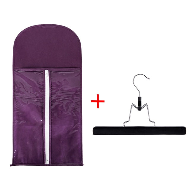 Alileader Pink Black Hair Bag With Wig Storage Holder For Hairpieces Non-woven Transparent  Wig Accessories Wigs Storage Bag