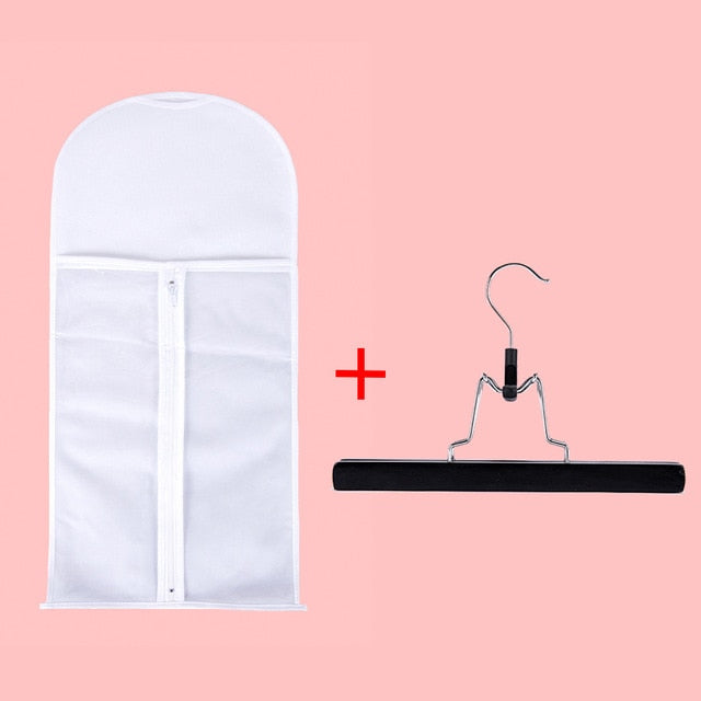 Alileader Pink Black Hair Bag With Wig Storage Holder For Hairpieces Non-woven Transparent  Wig Accessories Wigs Storage Bag