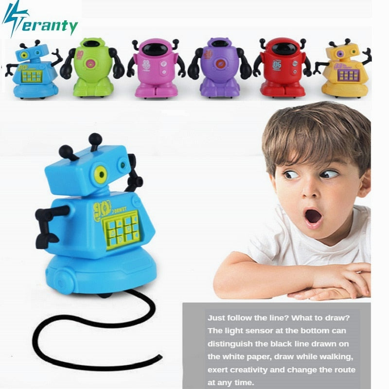 Original Inductive electric robot Car Line Follower Magic Pen Toy Follow Any Line You Draw Xmas Gifts Educational toy Creative