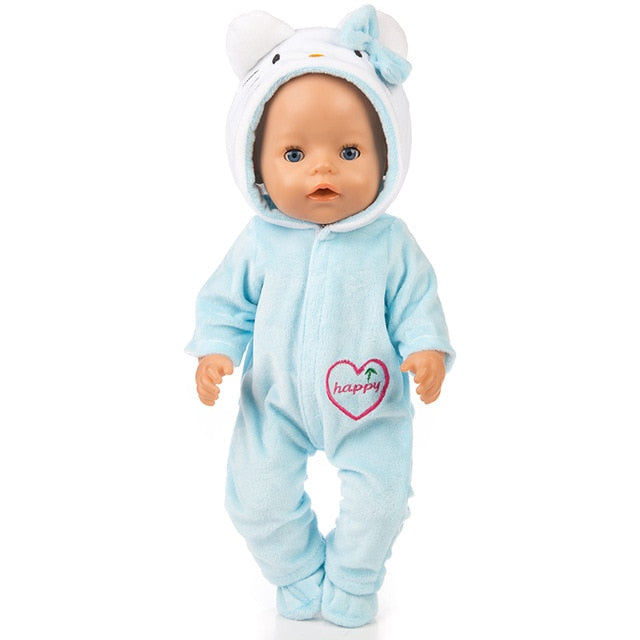 New Pajamas Fit For 17Inches Zapf Baby Born Doll 43cm Born Babies Doll Clothes