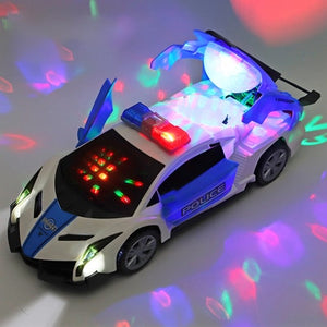Electric dancing deformation rotating universal police car toy car boy toy child kid girl car Christmas birthday gift