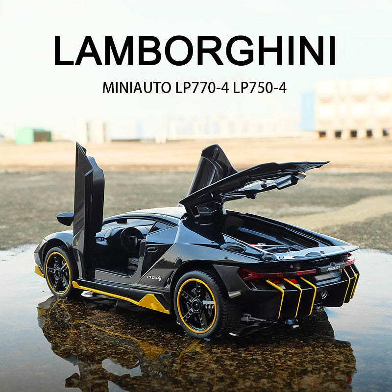 LP770 750 1:32 Lamborghinis Car Alloy Sports Car Model Diecast Sound Super Racing Lifting Tail Hot Car Wheel For Children Gifts