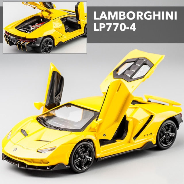 LP770 750 1:32 Lamborghinis Car Alloy Sports Car Model Diecast Sound Super Racing Lifting Tail Hot Car Wheel For Children Gifts