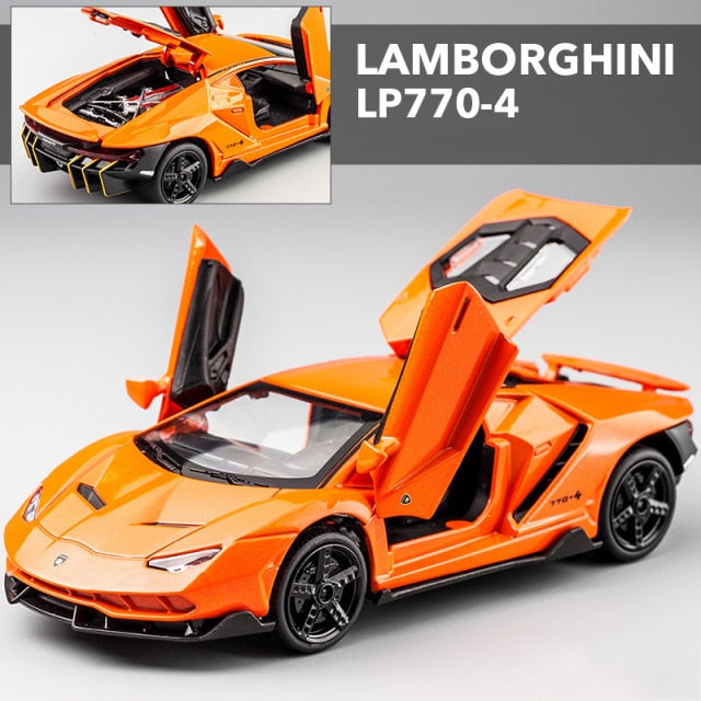 LP770 750 1:32 Lamborghinis Car Alloy Sports Car Model Diecast Sound Super Racing Lifting Tail Hot Car Wheel For Children Gifts