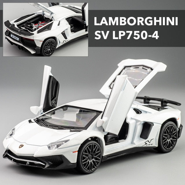 LP770 750 1:32 Lamborghinis Car Alloy Sports Car Model Diecast Sound Super Racing Lifting Tail Hot Car Wheel For Children Gifts