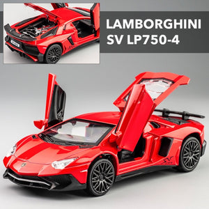LP770 750 1:32 Lamborghinis Car Alloy Sports Car Model Diecast Sound Super Racing Lifting Tail Hot Car Wheel For Children Gifts