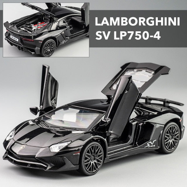 LP770 750 1:32 Lamborghinis Car Alloy Sports Car Model Diecast Sound Super Racing Lifting Tail Hot Car Wheel For Children Gifts