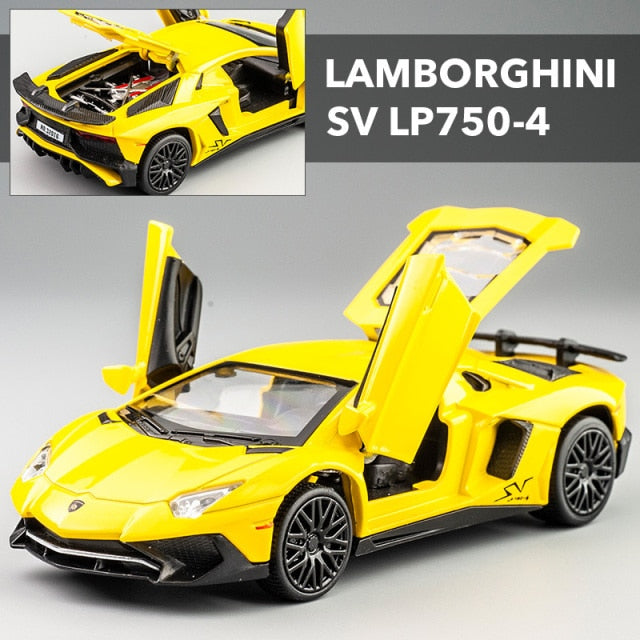 LP770 750 1:32 Lamborghinis Car Alloy Sports Car Model Diecast Sound Super Racing Lifting Tail Hot Car Wheel For Children Gifts
