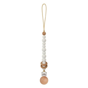 Baby Pacifier Clips Silicone Beads Wooden Ring Pacifier Chain Infant Nipple Appease Soother Chain Clips Dummy Holder Nipple Clip
