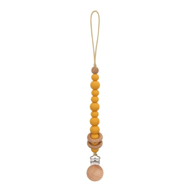 Baby Pacifier Clips Silicone Beads Wooden Ring Pacifier Chain Infant Nipple Appease Soother Chain Clips Dummy Holder Nipple Clip