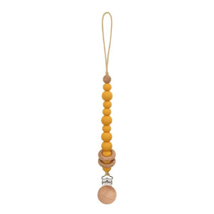 Baby Pacifier Clips Silicone Beads Wooden Ring Pacifier Chain Infant Nipple Appease Soother Chain Clips Dummy Holder Nipple Clip