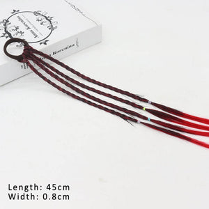 Ponytail Hair Ornament Gradient Color Elatric Hair Band Cute Wig Kids Hairpins Rubber Bands DIY Braided Fashion Hair Accessories