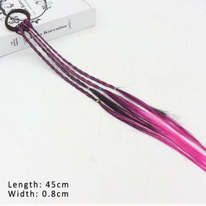 Ponytail Hair Ornament Gradient Color Elatric Hair Band Cute Wig Kids Hairpins Rubber Bands DIY Braided Fashion Hair Accessories