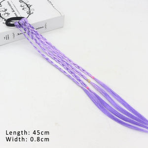 Ponytail Hair Ornament Gradient Color Elatric Hair Band Cute Wig Kids Hairpins Rubber Bands DIY Braided Fashion Hair Accessories