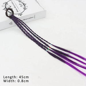 Ponytail Hair Ornament Gradient Color Elatric Hair Band Cute Wig Kids Hairpins Rubber Bands DIY Braided Fashion Hair Accessories