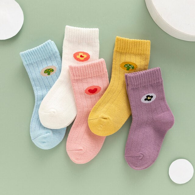 5Pairs/lot  Baby Socks Autumn Winter Warm Cotton Kids Socks Cute Girls Cartoon Animal Boys Infant Socks Baby Clothes Accessories