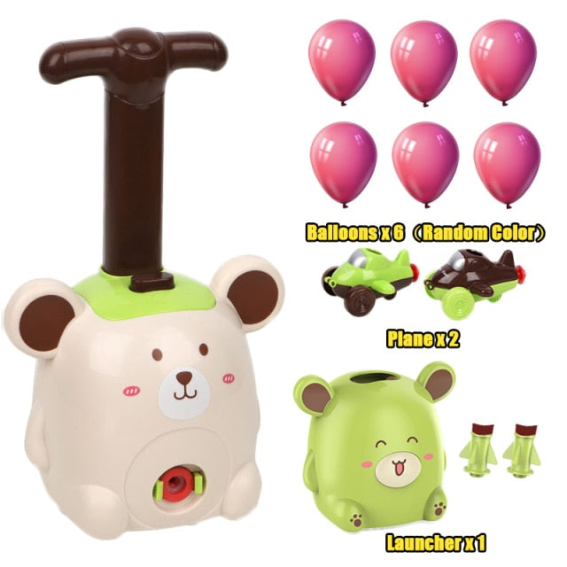Power Balloon Launch Tower Toy Puzzle Fun Education Inertia Air Power Balloon Car Science Experimen Toy for Children Gift