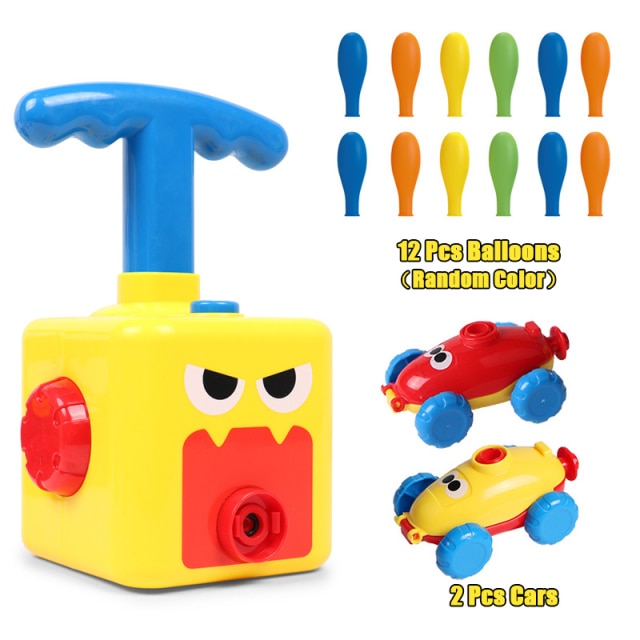 Power Balloon Launch Tower Toy Puzzle Fun Education Inertia Air Power Balloon Car Science Experimen Toy for Children Gift