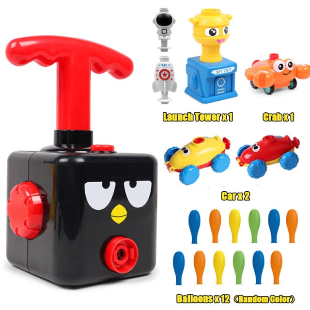 Power Balloon Launch Tower Toy Puzzle Fun Education Inertia Air Power Balloon Car Science Experimen Toy for Children Gift