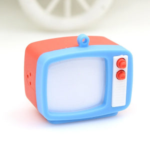 Funny shooting props luminous vocal keychain mini camera SLR TV led luminous toy keychain necklace hip hop men women