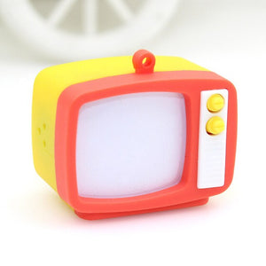 Funny shooting props luminous vocal keychain mini camera SLR TV led luminous toy keychain necklace hip hop men women