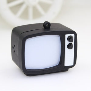 Funny shooting props luminous vocal keychain mini camera SLR TV led luminous toy keychain necklace hip hop men women