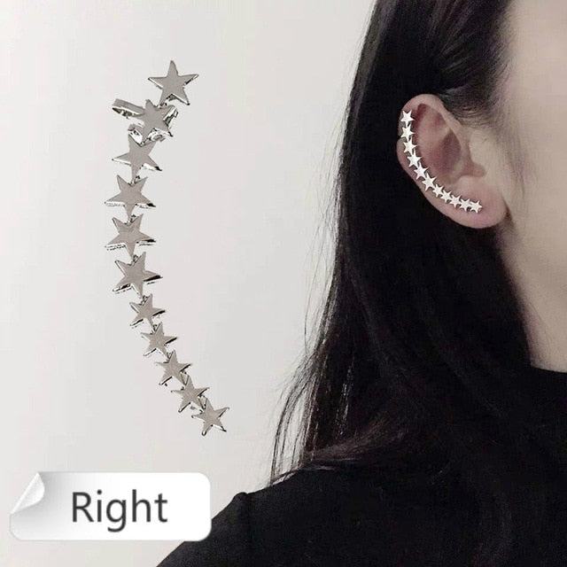 New Fashion Punk Butterfly Clip Earring for Teens Women Men Ear Cuffs Zinc Alloy Cool Jewelry Vintage Retro Chain Earings Metal