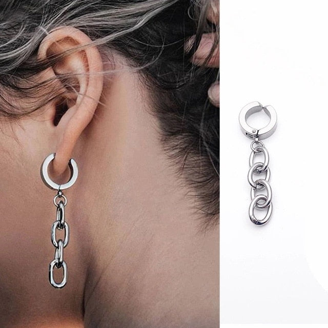 New Fashion Punk Butterfly Clip Earring for Teens Women Men Ear Cuffs Zinc Alloy Cool Jewelry Vintage Retro Chain Earings Metal