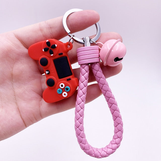 Creative Video Game Handle Keychain Simulation Joystick Model Key Chain Ring Pendant Men Women Couple Key Holder Trinket Gift