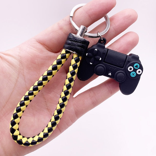Creative Video Game Handle Keychain Simulation Joystick Model Key Chain Ring Pendant Men Women Couple Key Holder Trinket Gift