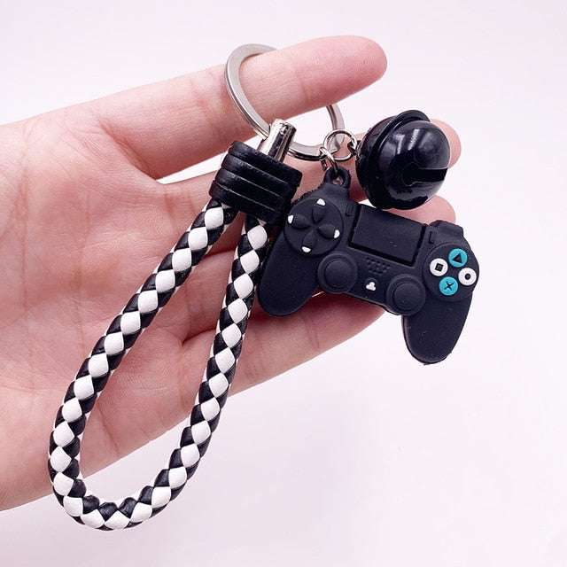 Creative Video Game Handle Keychain Simulation Joystick Model Key Chain Ring Pendant Men Women Couple Key Holder Trinket Gift