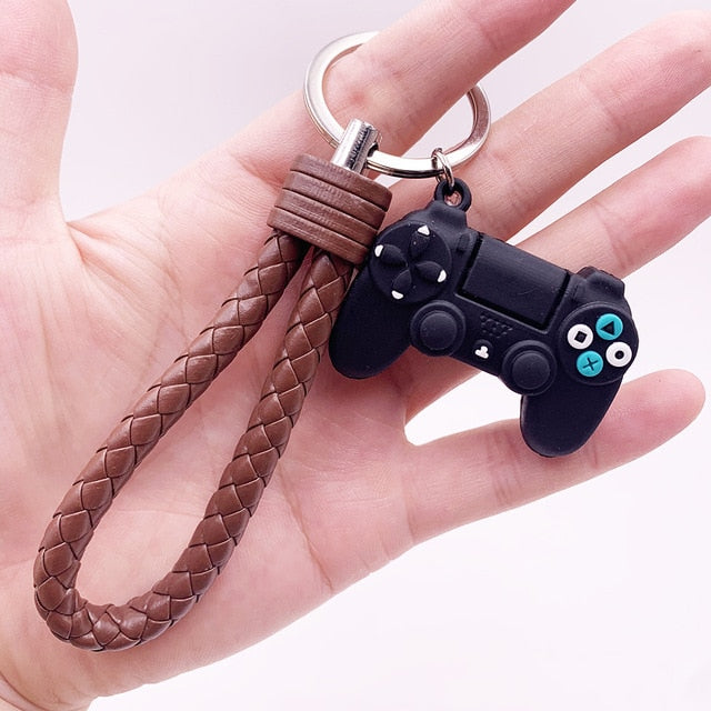 Creative Video Game Handle Keychain Simulation Joystick Model Key Chain Ring Pendant Men Women Couple Key Holder Trinket Gift