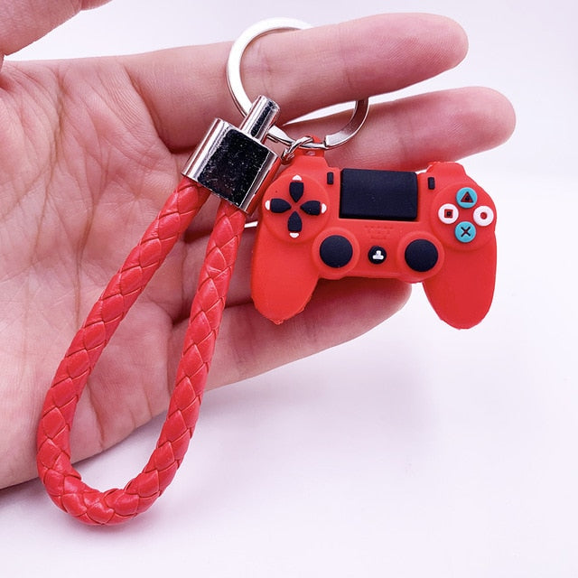 Creative Video Game Handle Keychain Simulation Joystick Model Key Chain Ring Pendant Men Women Couple Key Holder Trinket Gift