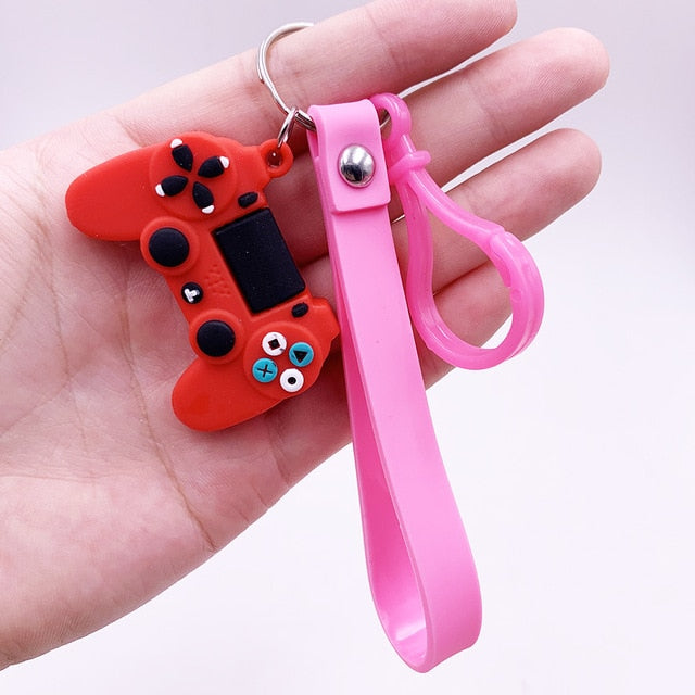 Creative Video Game Handle Keychain Simulation Joystick Model Key Chain Ring Pendant Men Women Couple Key Holder Trinket Gift