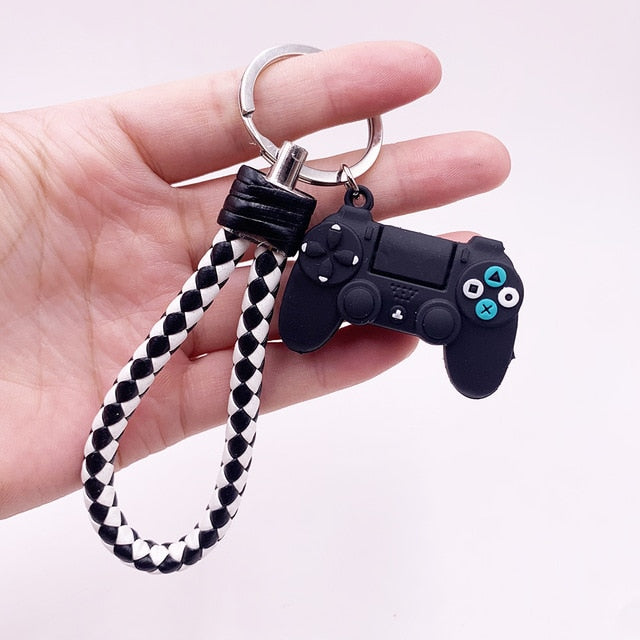 Creative Video Game Handle Keychain Simulation Joystick Model Key Chain Ring Pendant Men Women Couple Key Holder Trinket Gift