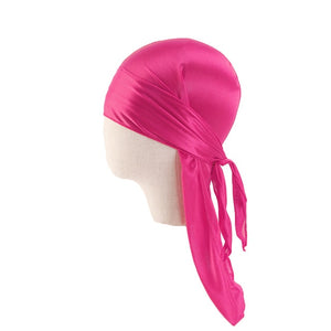 Men's Silky Durags Bandanas Turban hat Wigs Doo Men Satin Durag Biker Headwear Headband Hair Accessories Extra Long Tail Du-Rag
