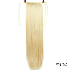 MSTN 30-Inch Synthetic Hair Fiber Heat-Resistant Straight Hair With Ponytail Fake Hair Chip-in Hair Extensions Pony Tail Wig