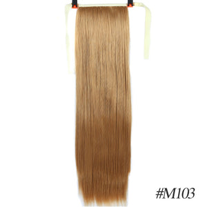 MSTN 30-Inch Synthetic Hair Fiber Heat-Resistant Straight Hair With Ponytail Fake Hair Chip-in Hair Extensions Pony Tail Wig