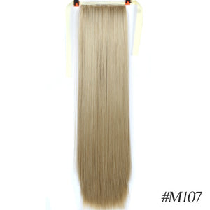 MSTN 30-Inch Synthetic Hair Fiber Heat-Resistant Straight Hair With Ponytail Fake Hair Chip-in Hair Extensions Pony Tail Wig