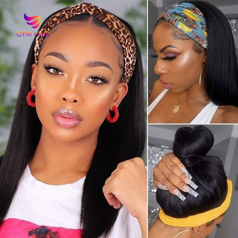 180 Density Headband Wig Human Hair Wigs 30 Inch Wig Glueless Brazilian Hair Wigs Remy  Human Hair Wigs for Black women