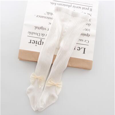 0-8 Yrs Children Cotton Baby Girls Pantyhose  Spring Autumn Winter Bowknot TightsKids Infant Knitted Collant Tights